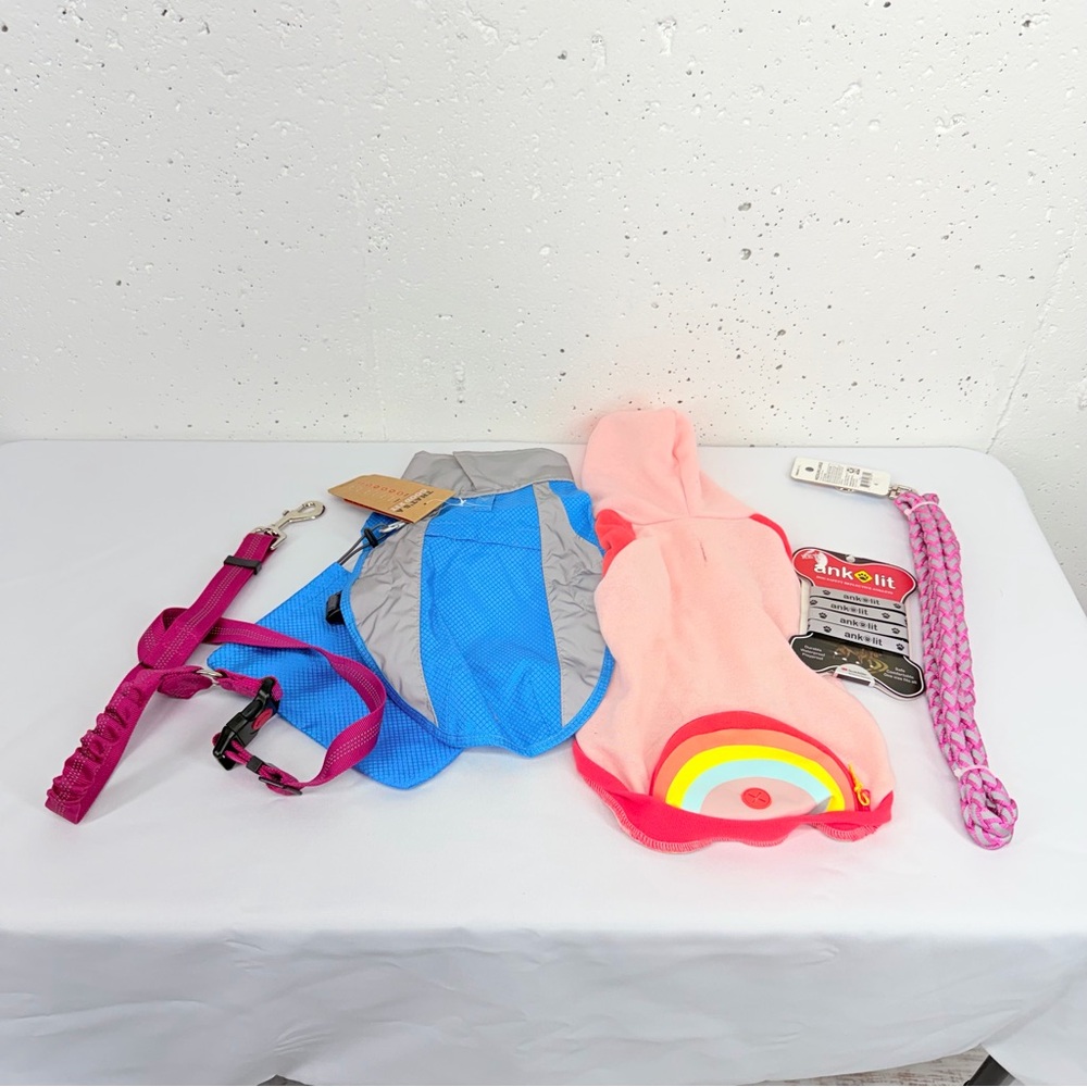 Lot of 5 Reflective Arcadia Trail Small Raincoat Vibrant Life Leash & Anklit NEW